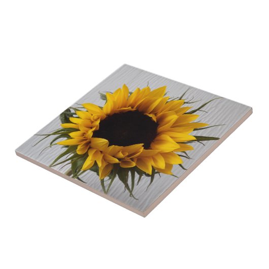 Zonnebloemkeramische tegel tegeltje (Zijkant)