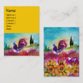 Zonnebloemkjes en ZWARTE ROOSTER, geel Visitekaartje (Voorkant / Achterkant)