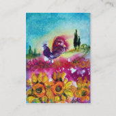 Zonnebloemkjes en ZWARTE ROOSTER, geel Visitekaartje (Achterkant)