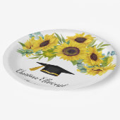 Zonnebloemklasse van 2024 Custom Name Afstuderen Papieren Bordje (Gekanteld)