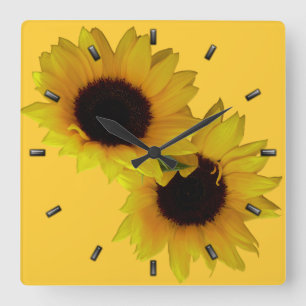 Zonnebloemklokjes Geel Zonnebloem Vierkante Klok