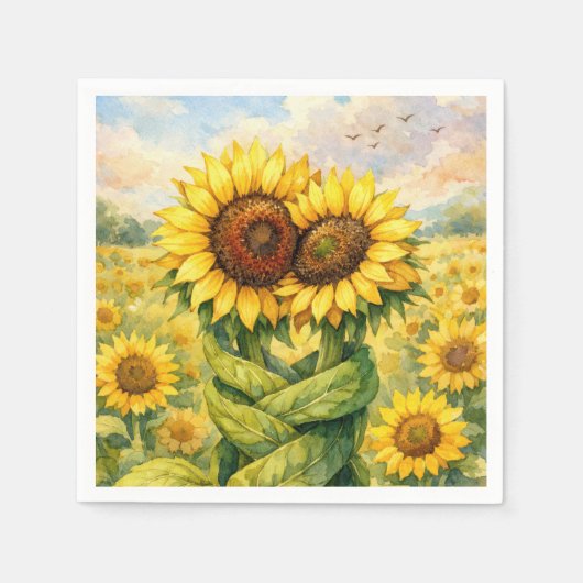 Zonnebloemknuffel Servet (Voorkant)