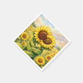 Zonnebloemknuffel Servet (Hoek)