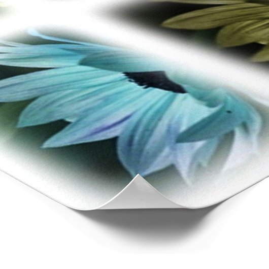 Zonnebloemkollage afdrukken poster (Hoek)