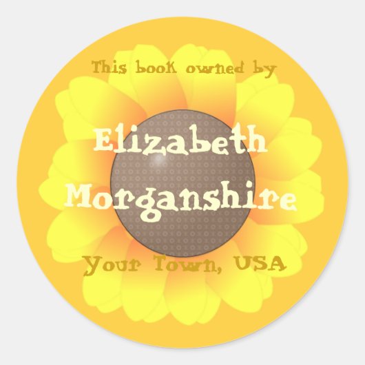 Zonnebloemkookplaat Ronde Sticker (Voorkant)