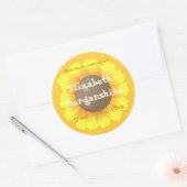 Zonnebloemkookplaat Ronde Sticker (Envelop)