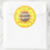 Zonnebloemkookplaat Ronde Sticker (Tas)