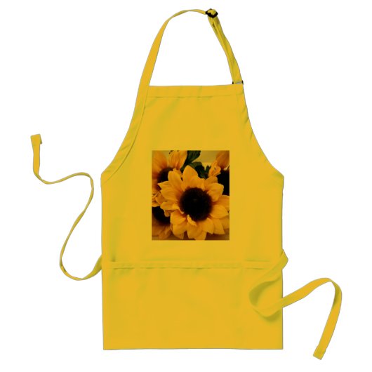 Zonnebloemkookpron Standaard Schort (Voorkant)