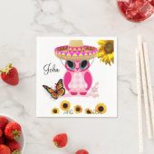 Zonnebloemkool Botervliegpapier Napkins Servet (Insitu)