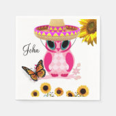 Zonnebloemkool Botervliegpapier Napkins Servet (Voorkant)