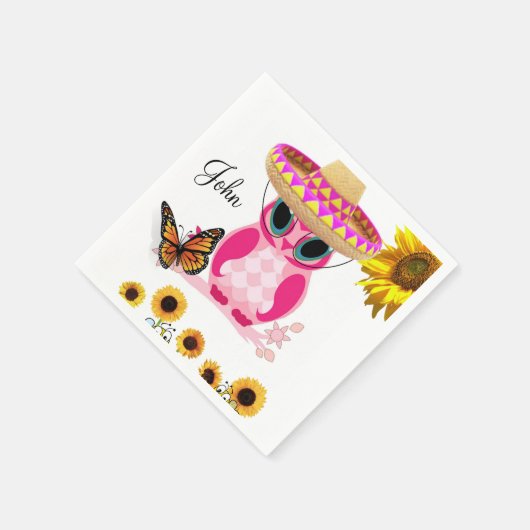 Zonnebloemkool Botervliegpapier Napkins Servet (Hoek)