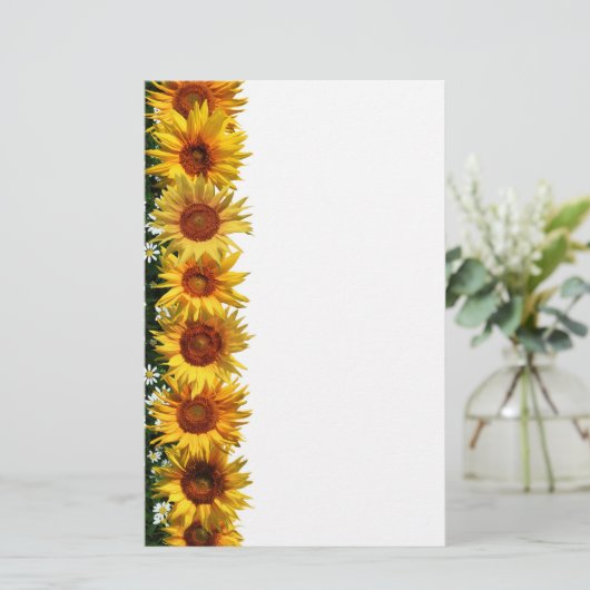 Zonnebloemkool Briefpapier (Staand voorkant)