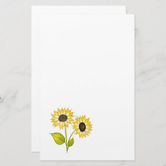 Zonnebloemkool Briefpapier (Voorkant / Achterkant)