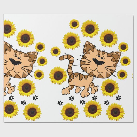 Zonnebloemkool- en staafpapier cadeaupapier (Vlak)