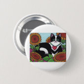 Zonnebloemkool Ronde Button 5,7 Cm (Voorkant /achterkant)