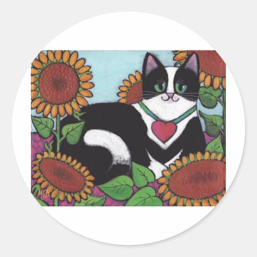 Zonnebloemkool Ronde Sticker (Voorkant)