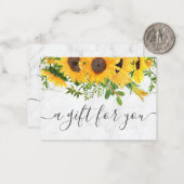 Zonnebloemkool voor kleine bedrijven Cadeaubon Notitiekaartje (Voorkant / Achterkant in situ)