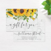 Zonnebloemkool voor kleine bedrijven Cadeaubon Visitekaartje (Bureau)