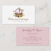 Zonnebloemkorf Whisk Spoon Pastry Baker Chef Visitekaartje (Voorkant / Achterkant)