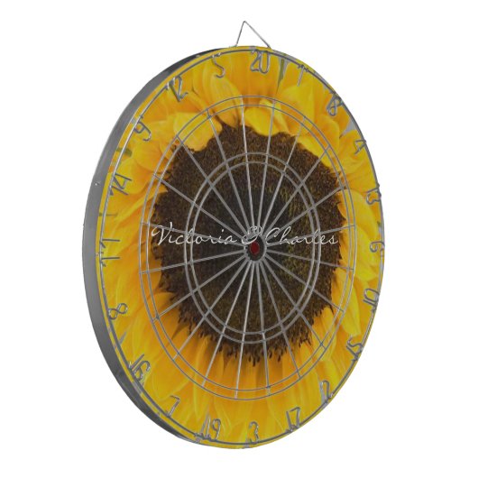 Zonnebloemkorrels Dartbord (Voorkant Links)