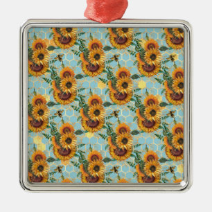 Zonnebloemkorrels Helder als zonnebloem Metalen Ornament
