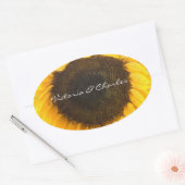 Zonnebloemkorrels Ovale Sticker (Envelop)