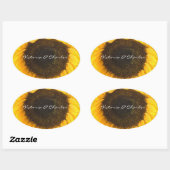 Zonnebloemkorrels Ovale Sticker (Vel)