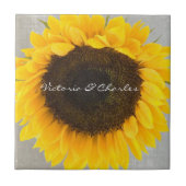 Zonnebloemkorrels Tegeltje (Voorkant)