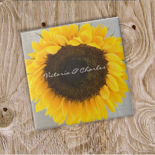 Zonnebloemkorrels Tegeltje