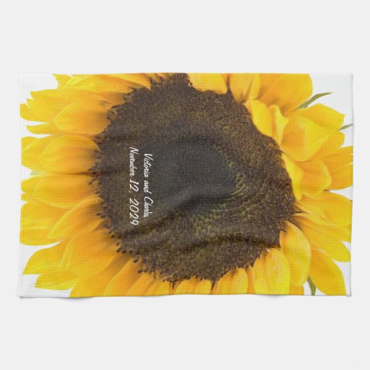 Zonnebloemkorrels Theedoek (Horizontaal)