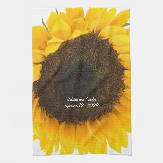 Zonnebloemkorrels Theedoek (Verticaal)