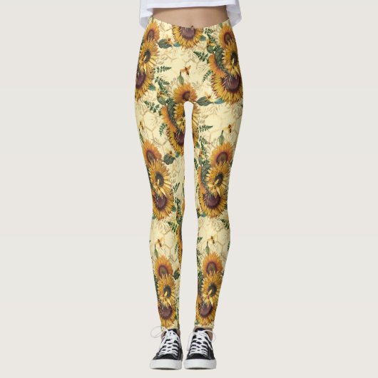 Zonnebloemkorrels | Zonnebloem Omgekeerd Leggings (Voorkant)