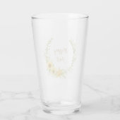 Zonnebloemkrans met aanpasbare tekst glas (Achterkant)