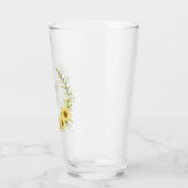 Zonnebloemkrans met aanpasbare tekst glas (Links)