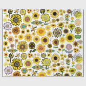 Zonnebloemkrapppapier, tultuurpapier, 90 seconden cadeaupapier (Vlak)