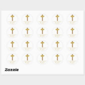 Zonnebloemkruis Herdenkings Funeral Zaadpakket Ronde Sticker (Vel)