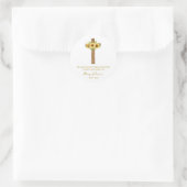 Zonnebloemkruis Herdenkings Funeral Zaadpakket Ronde Sticker (Tas)