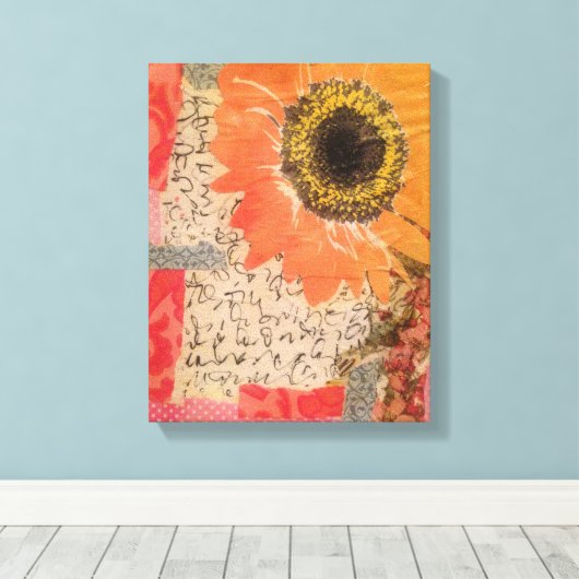 Zonnebloemkunst Canvas Afdruk (Insitu (Houten vloer))