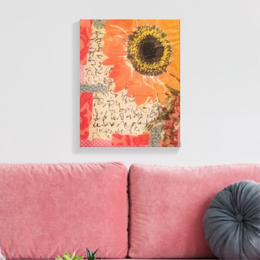 Zonnebloemkunst Canvas Afdruk (Insitu (Woonkamer))
