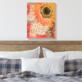 Zonnebloemkunst Canvas Afdruk (Insitu (Slaapkamer))