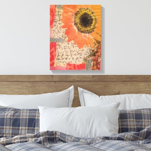 Zonnebloemkunst Canvas Afdruk (Insitu (Slaapkamer))