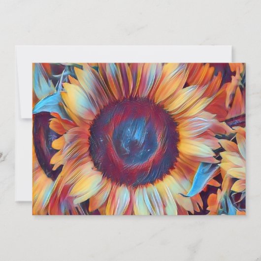 Zonnebloemkunst Feestdagenkaart (Voorkant)