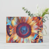 Zonnebloemkunst Feestdagenkaart (Staand voorkant)