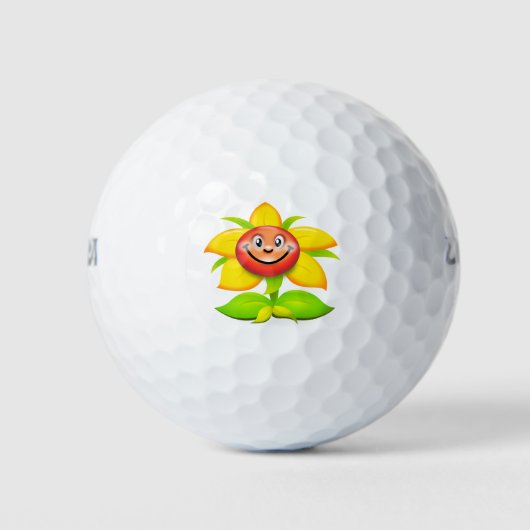 Zonnebloemkunst Golfballen (Voorkant)
