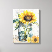 Zonnebloemkunst - ingepakt doek canvas afdruk (Voorkant)