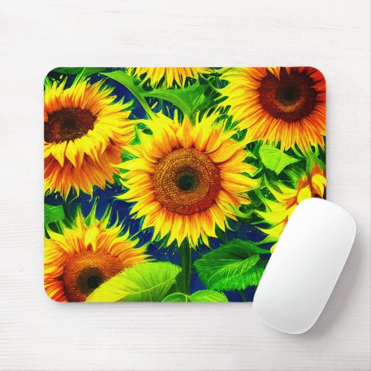 Zonnebloemkunst Muismat (Met muis)