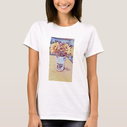 Zonnebloemkunst T-shirt (Voorkant)