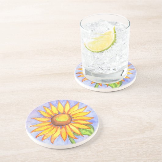 ZonnebloemkunstOnderzetter Zandsteen Onderzetter (Zijkant)