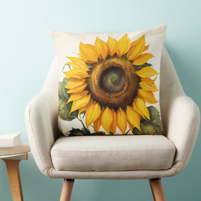 Zonnebloemkussen - Op grote Natuur geïnspireerd ku Kussen (🌻 Nature's Embrace: Extra Large Sunflower Pillow! 🌿)