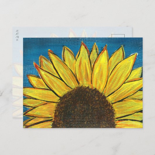 Zonnebloemkweek Briefkaart (Voorkant / Achterkant)